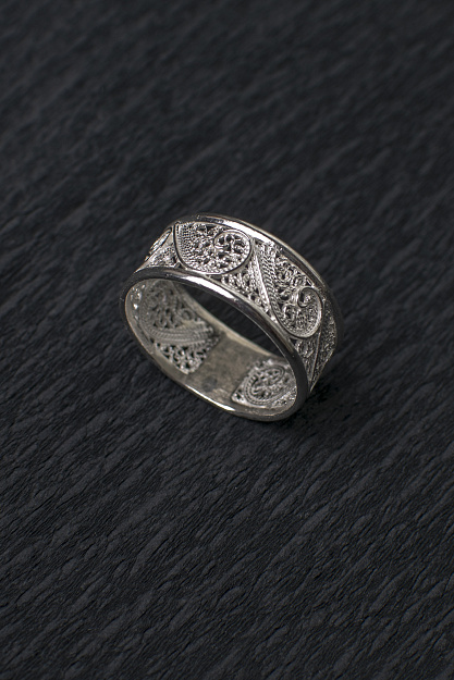 Серебряное кольцо, филигрань